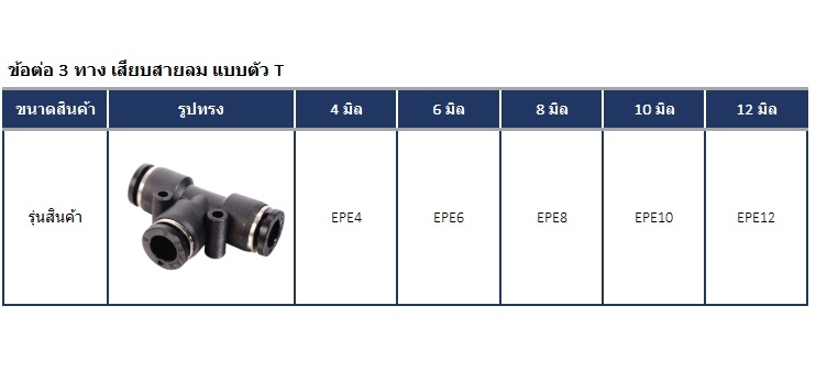 ข้อต่อลม ฟิตติ้ง ข้อต่อสามทาง SPE