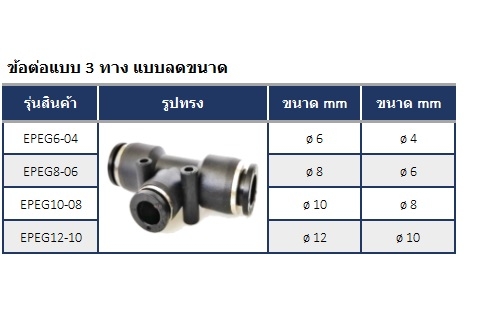 ข้อต่อลม ฟิตติ้ง ข้อต่อสามทาง EPEG